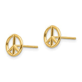 14K Polished 8mm Peace Symbol Post Earrings K4516