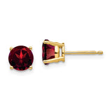 14k 6mm Round Garnet Post Earrings XE73GA