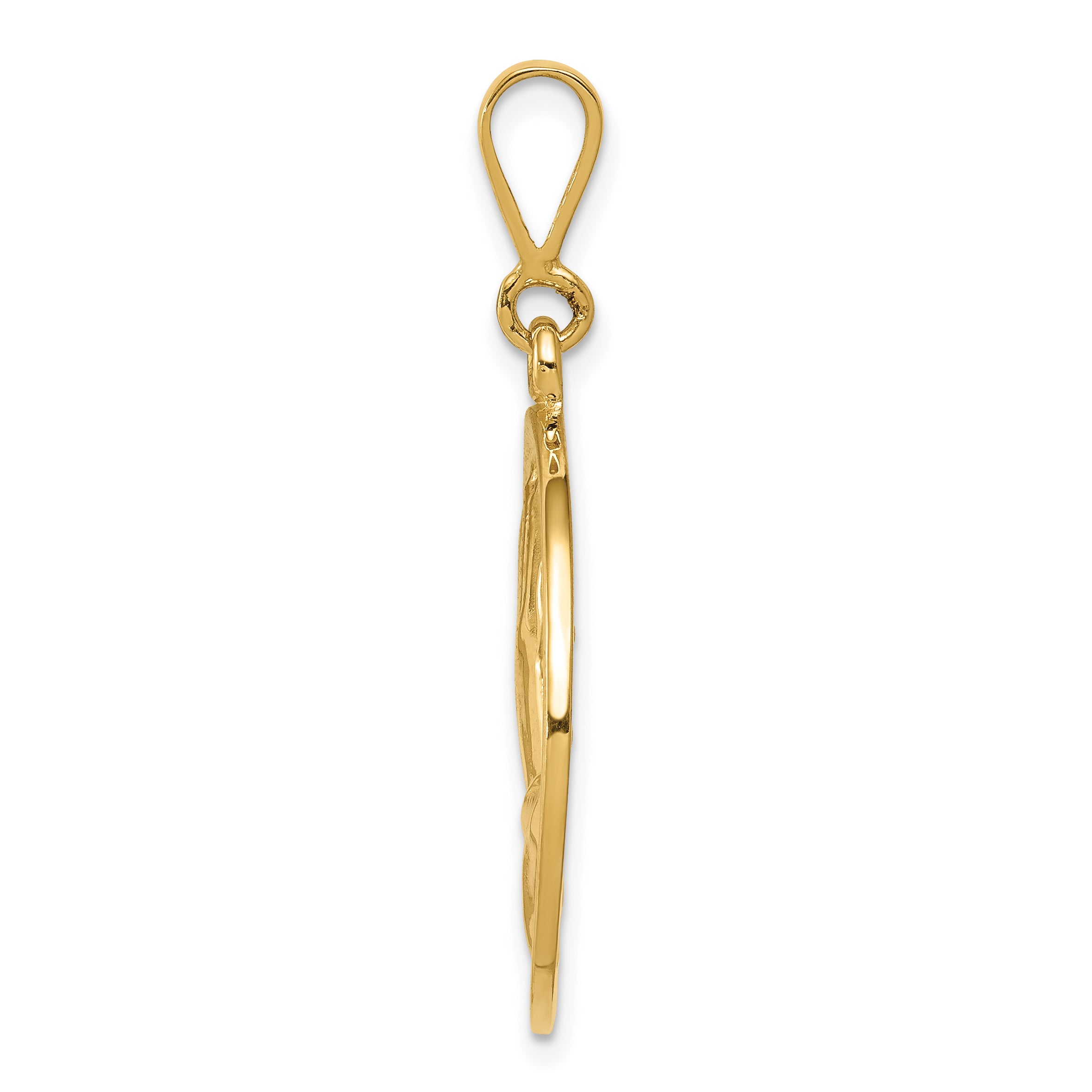 14K Reversible Praying Hands and Serenity Prayer Pendant C1308
