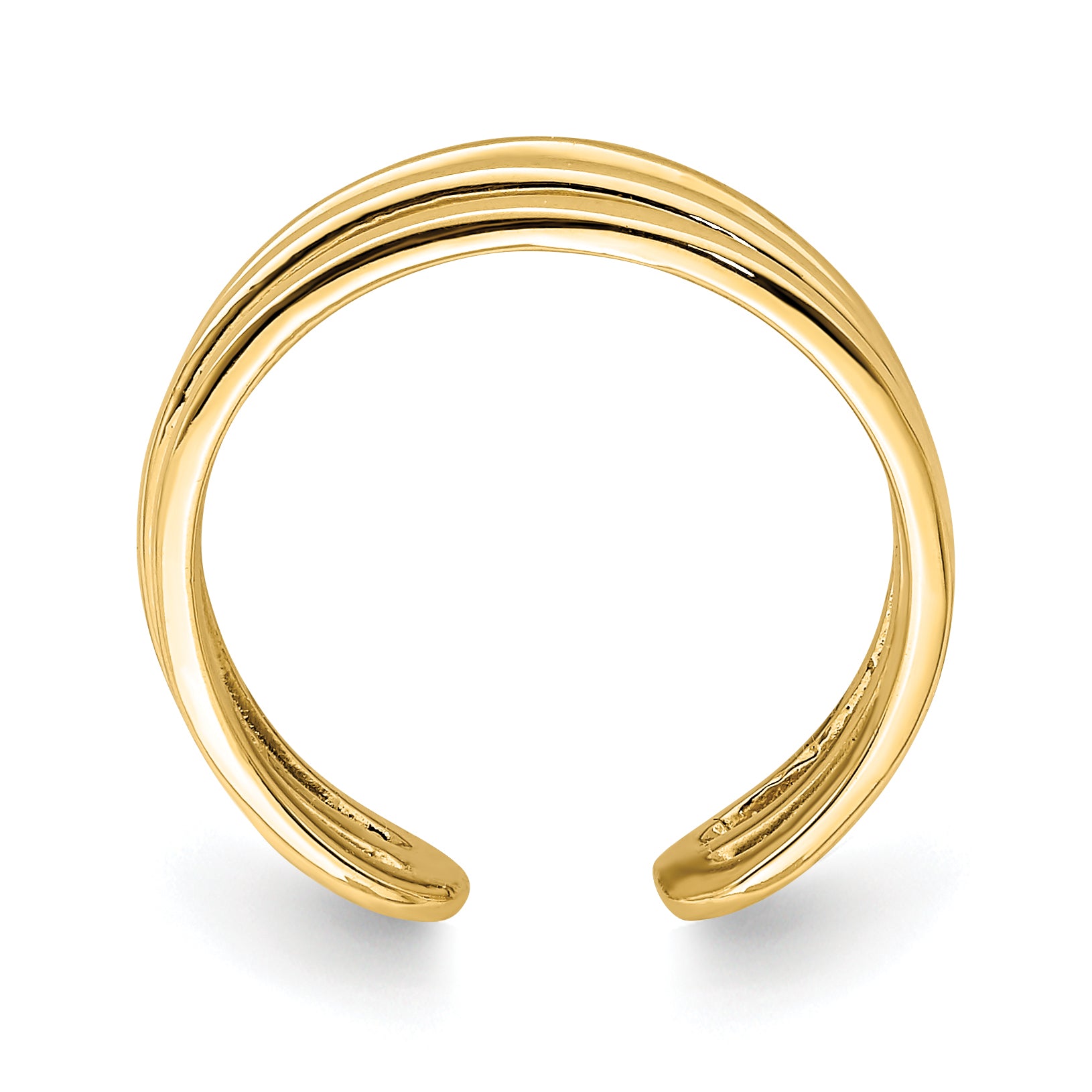 14K Polished 3-Row Toe Ring D4693