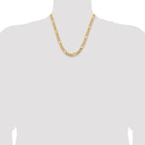 14K 26 inch 8.5mm Semi-Solid Figaro with Lobster Clasp Chain BC190