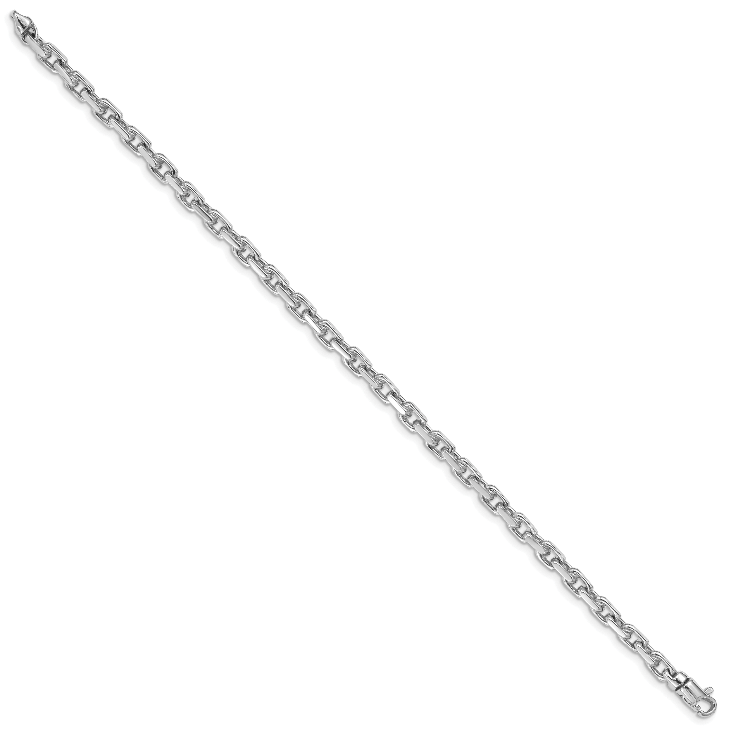 14K White Gold 18 inch 4.2mm Hand Polished Fancy Link with Lobster Clasp Chain WLK686