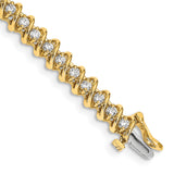 14k Complete 2.25 carat Round AA Diamond Fancy Spiral 7 inch Tennis Bracelet X2003AA