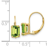 14k 7x5mm Emerald-cut Peridot Leverback Earrings XLB124PE
