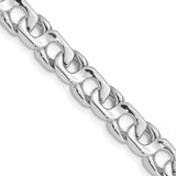 14K White Gold  20 inch 7.4mm Hand Polished Fancy Link with Fancy Lobster Clasp Chain WLK178