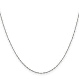 14K White Gold 14 inch 1mm Singapore with Spring Ring Clasp Chain PEN166