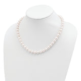 14k 8-9mm White Round Akoya Saltwater Cultured Pearl 18 inch Necklace PL80AA