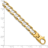 14k Two-tone 7.5mm Hand-polished Fancy Link 8.5 inch Bracelet GB168