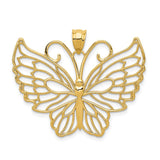 14k Polished Large Filigree Butterfly Pendant K5986