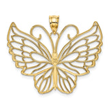 14k Polished Large Filigree Butterfly Pendant K5986
