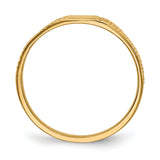 14k Polished & Ridged Baby Ring D122