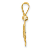 14k Textured Pit Bull Dog Pendant K3394