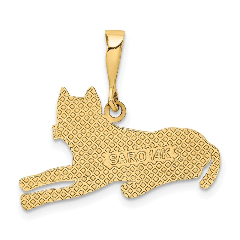 14k Textured Pit Bull Dog Pendant K3394