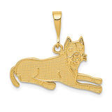 14k Textured Pit Bull Dog Pendant K3394
