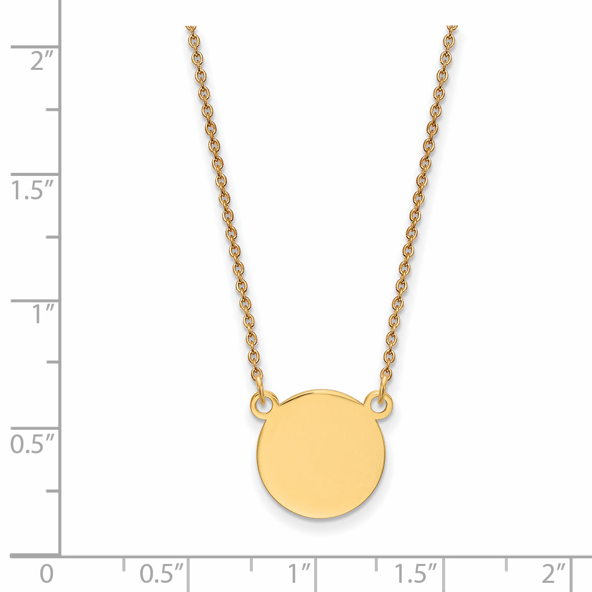 14k Plain .018 Gauge Round Engravable 12x12mm Disc 18 inch Necklace XM623/18