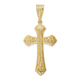 14k Diamond-cut Budded Cross Pendant K6223