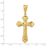 14k Diamond-cut Budded Cross Pendant K6223