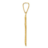 14k Diamond-cut Budded Cross Pendant K6223