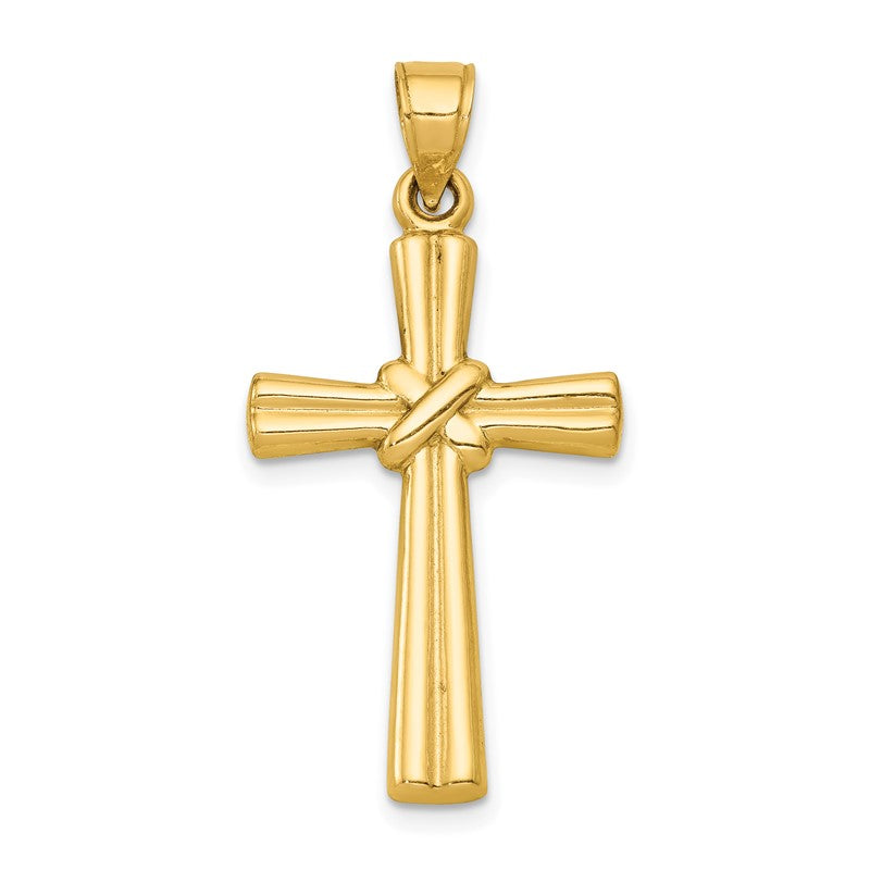 14k Hollow -X- Center Cross Pendant K6163