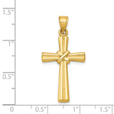 14k Hollow -X- Center Cross Pendant K6163