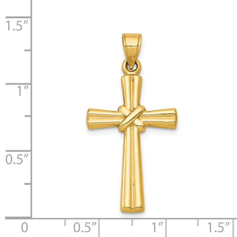 14k Hollow -X- Center Cross Pendant K6163