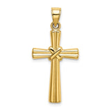 14k Hollow -X- Center Cross Pendant K6163