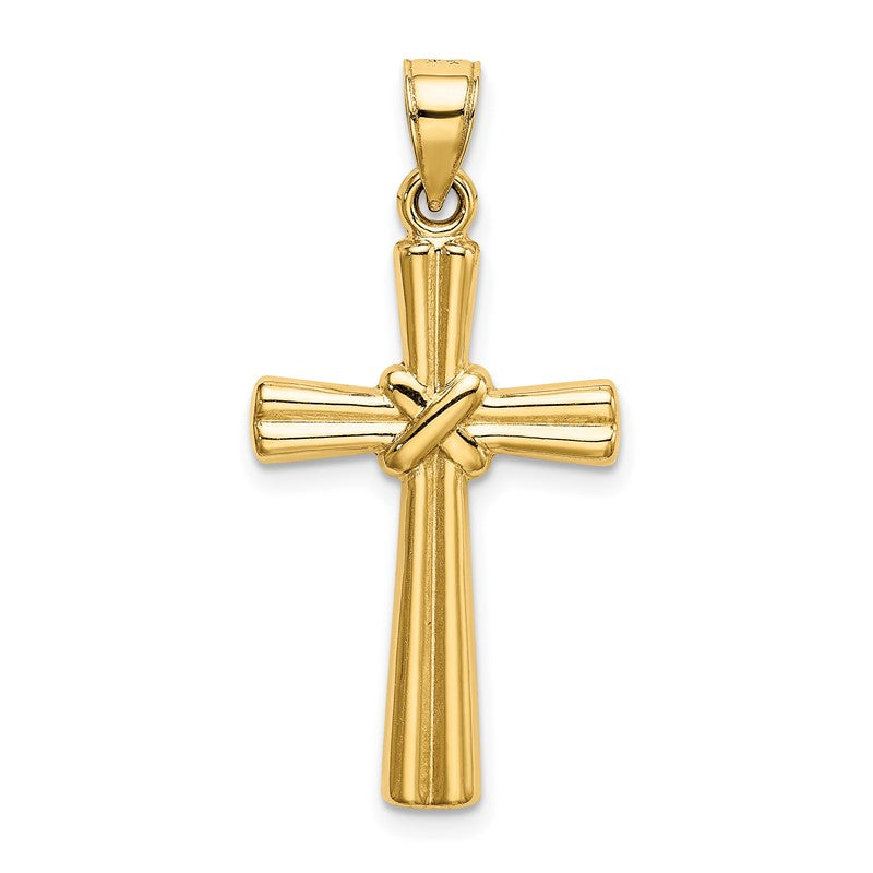 14k Hollow -X- Center Cross Pendant K6163