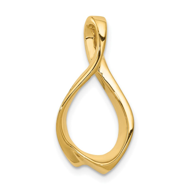 14k Polished Slide Fits up to 2mm Regular/4mm Fancy or Reversible Omega SL527