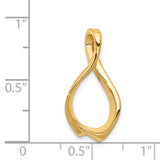 14k Polished Slide Fits up to 2mm Regular/4mm Fancy or Reversible Omega SL527