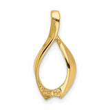 14k Polished Slide Fits up to 2mm Regular/4mm Fancy or Reversible Omega SL527