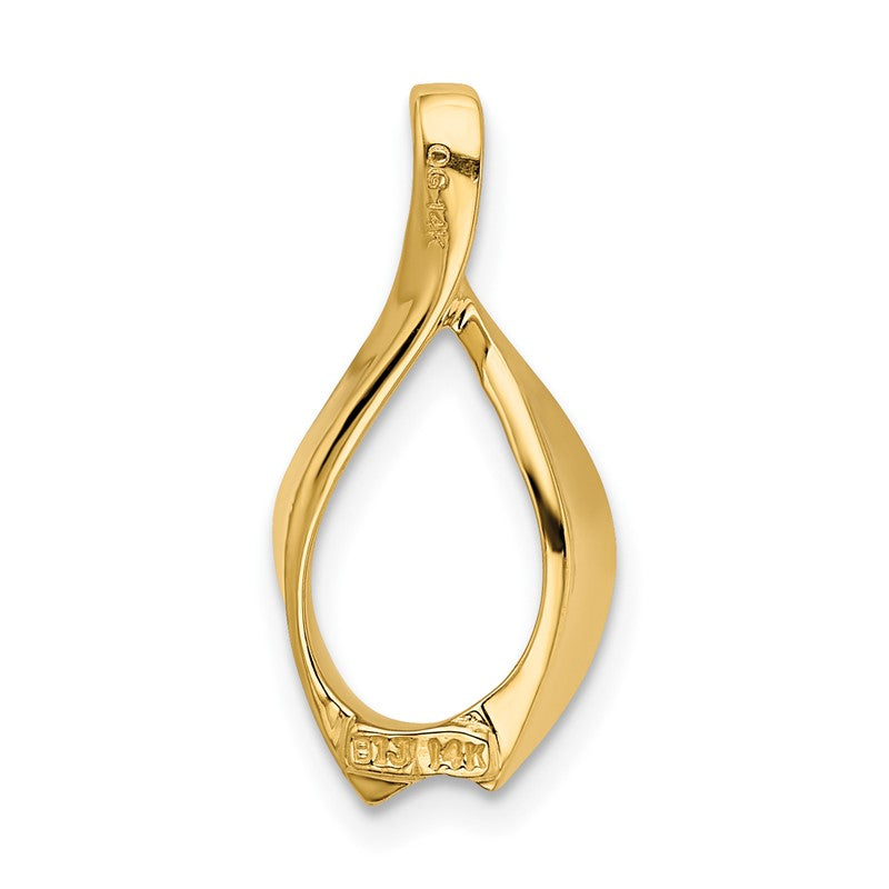14k Polished Slide Fits up to 2mm Regular/4mm Fancy or Reversible Omega SL527