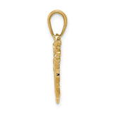 14k Solid Polished Open-Backed Golf Bag with Clubs Charm C2618