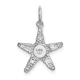 14K White Gold Polished 3-D Starfish Pendant K1077