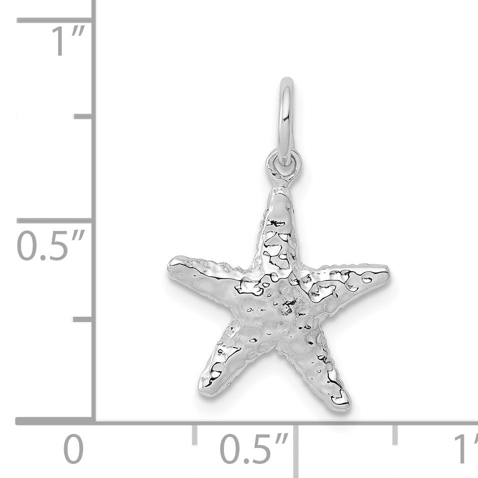 14K White Gold Polished 3-D Starfish Pendant K1077