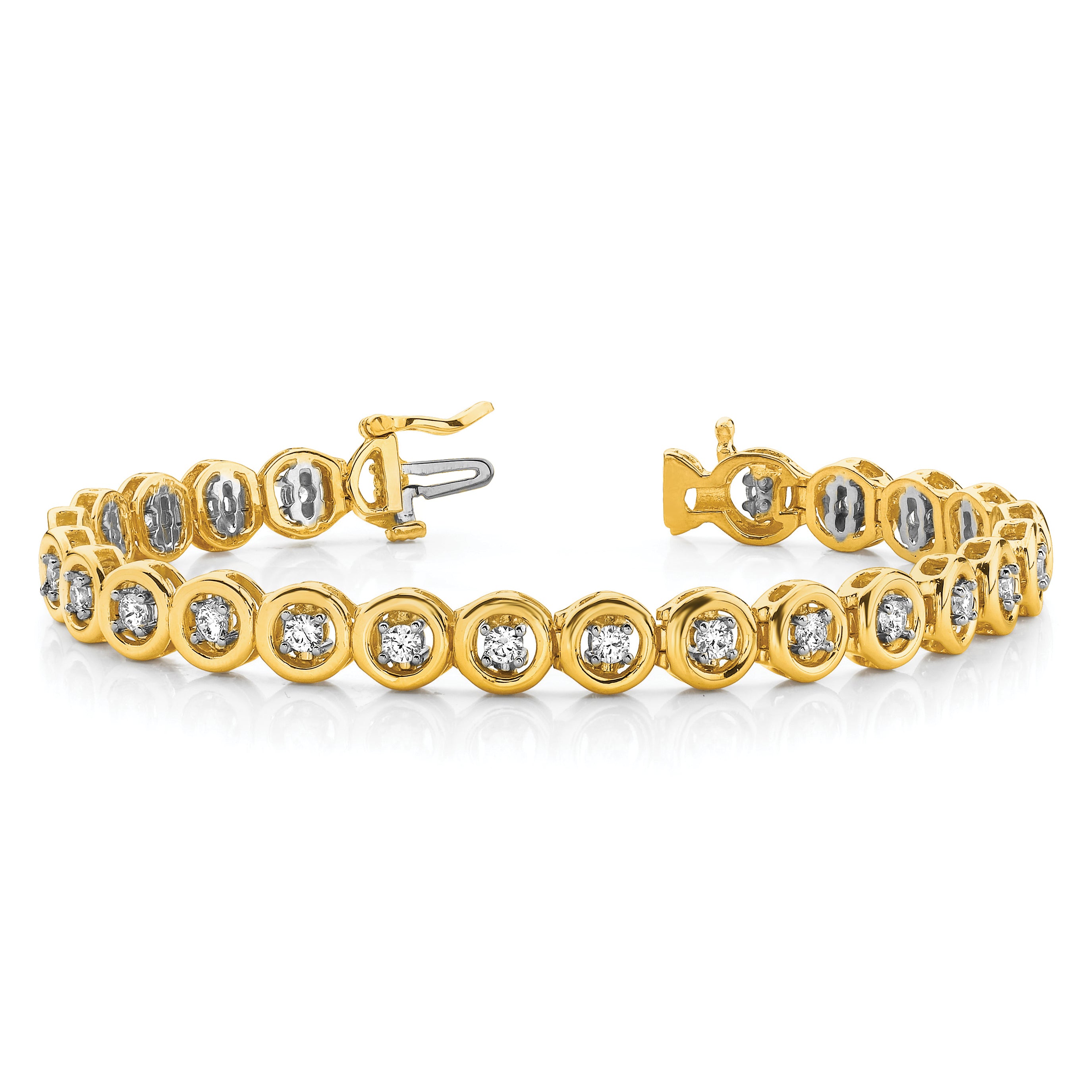 14k Complete 3/4 carat Round VS Diamond Circle Add-A-Diamond 7 inch Tennis Bracelet X856VS