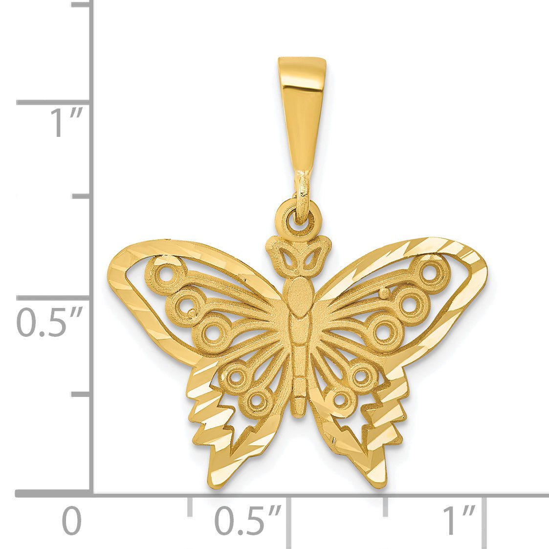 14k Diamond-cut Butterfly Charm C1849