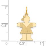 14k The Kids Small Girl with Bow Engravable Hugs Charm XK1095Y