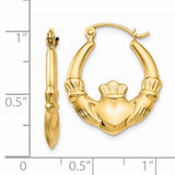 14k Polished Claddagh Hoop Earrings T902