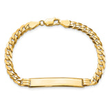 14k Polished Solid Chain/Solid Plate Curb Link 34x7mm Plate 7 inch ID Bracelet LID63