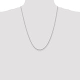 14K White Gold 10 Inch 2.25mm Diamond-cut Quadruple Rope Lobster Clasp Chain WQT018