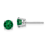 14k White Gold 5mm Round Mount St. Helens Post Earrings XE72WMS