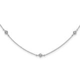 14k White Gold Complete 1/2 carat Diamond 9-Station 18 inch Necklace PM3754
