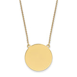 14k Plain .013 Gauge Round Engravable 22x22mm Disc 18 inch Necklace XM626/13