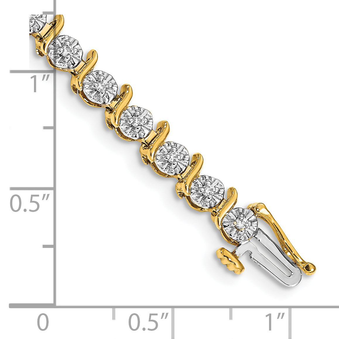 14k Complete 3/8 carat Diamond S-link 7 inch Tennis Bracelet BM4642
