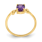 14k 7x5mm Oval Amethyst Twist Ring Y4663AM