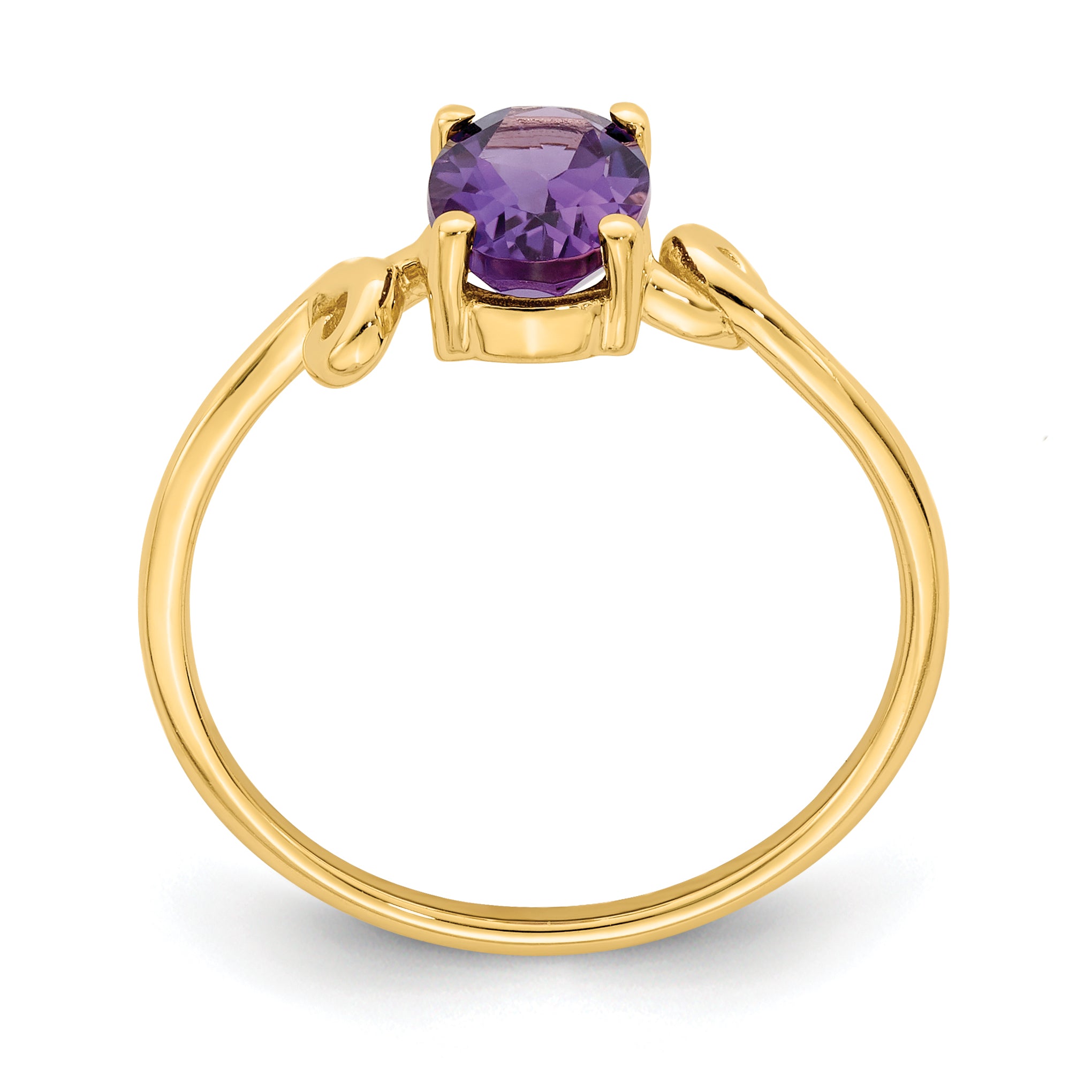 14k 7x5mm Oval Amethyst Twist Ring Y4663AM