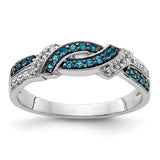 14k White Gold with Black Rhodium 1/4 carat White and Blue Diamond Swirl Ring RM5680
