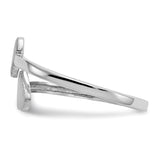 14k White Gold Double Heart Toe Ring D1886