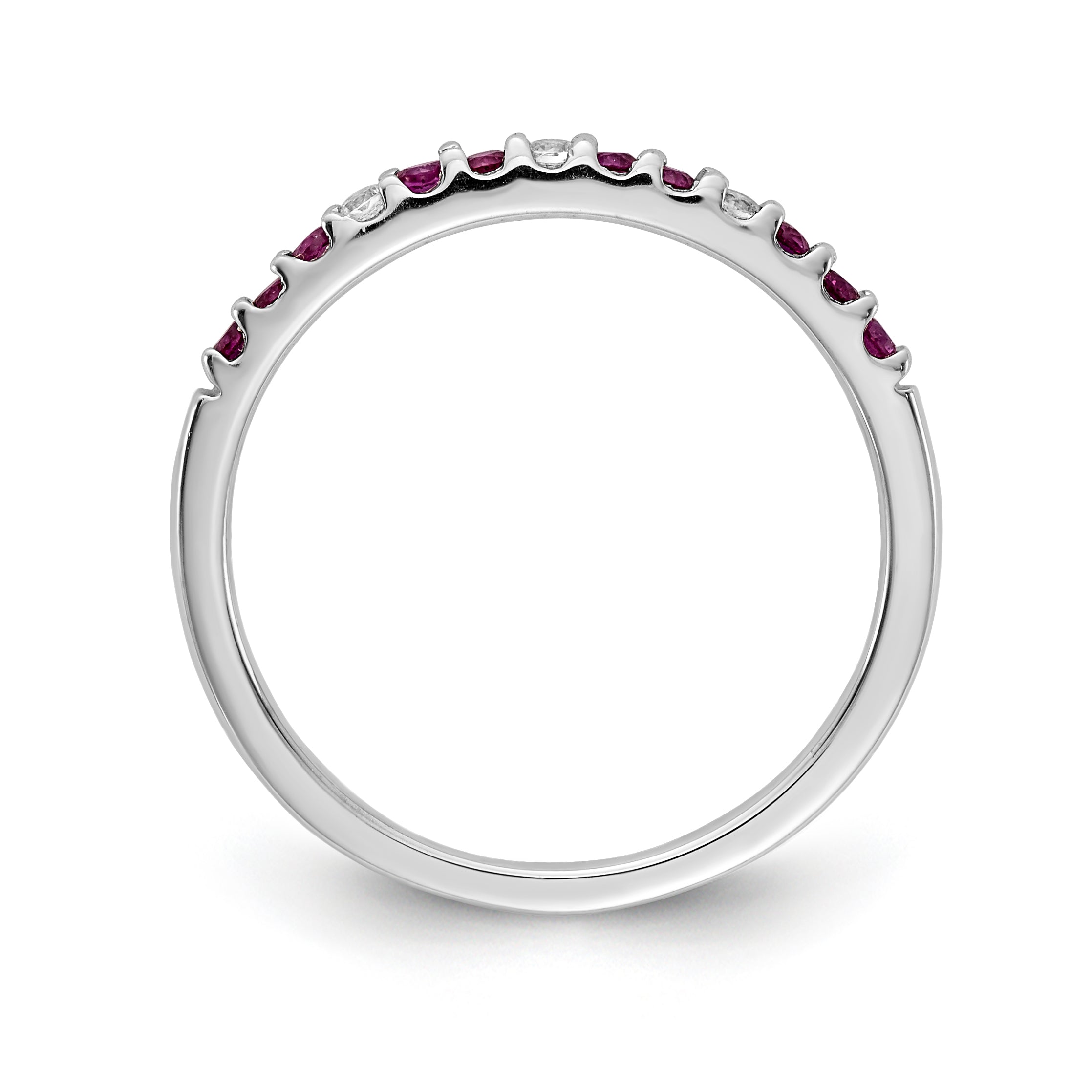 14k White Gold Diamond and Emerald Band RM5737