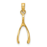 14k Wishbone Pendant K2766